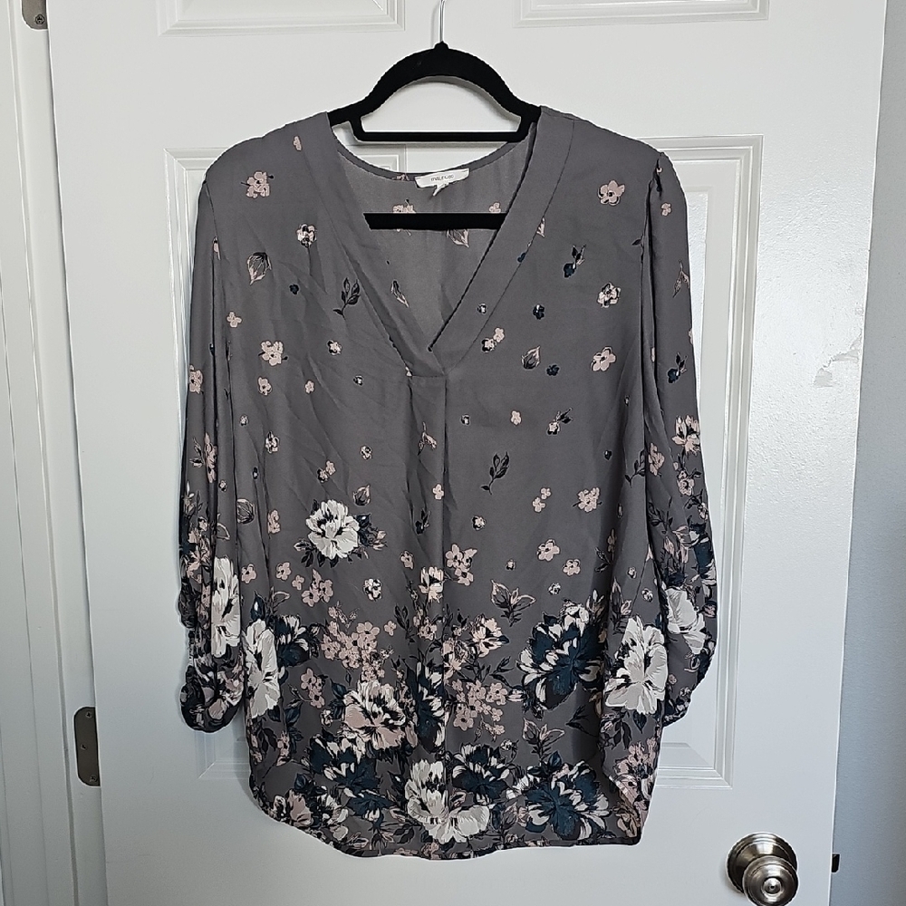Maurices Gray Floral Blouse